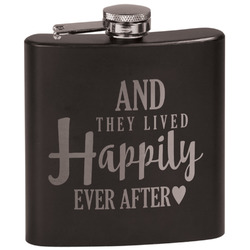 Wedding Quotes and Sayings Black Flask Set