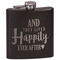 Wedding Quotes and Sayings Black Flask - Engraved Front