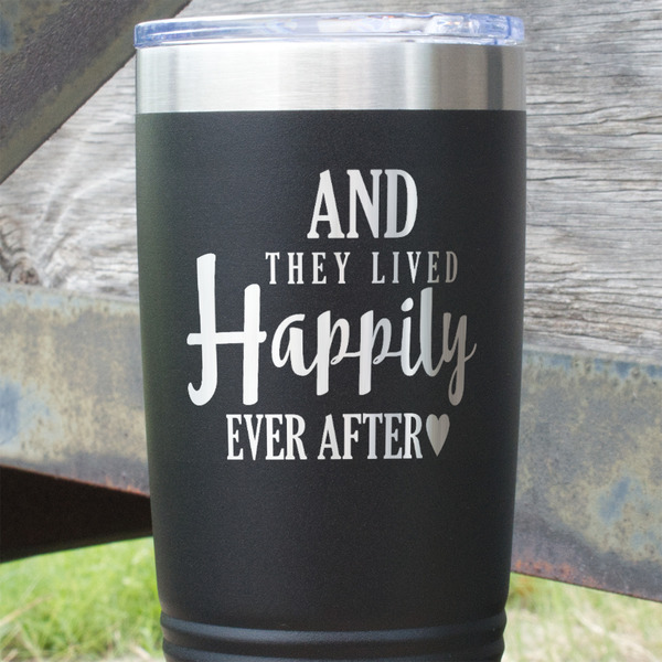 Wedding Quotes and Sayings Black Polar Camel Tumbler - 20oz - Close Up