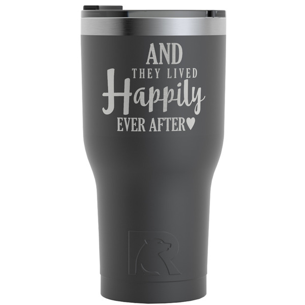 Custom Wedding Quotes and Sayings RTIC Tumbler - Black - Engraved Front