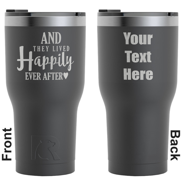 Custom Wedding Quotes and Sayings RTIC Tumbler - Black - Engraved Front & Back (Personalized)