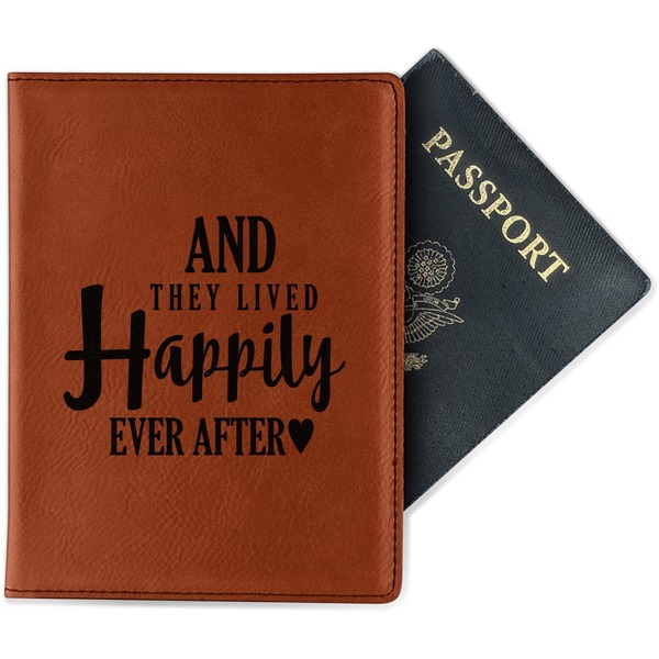 Custom Wedding Quotes and Sayings Passport Holder - Faux Leather - Double Sided