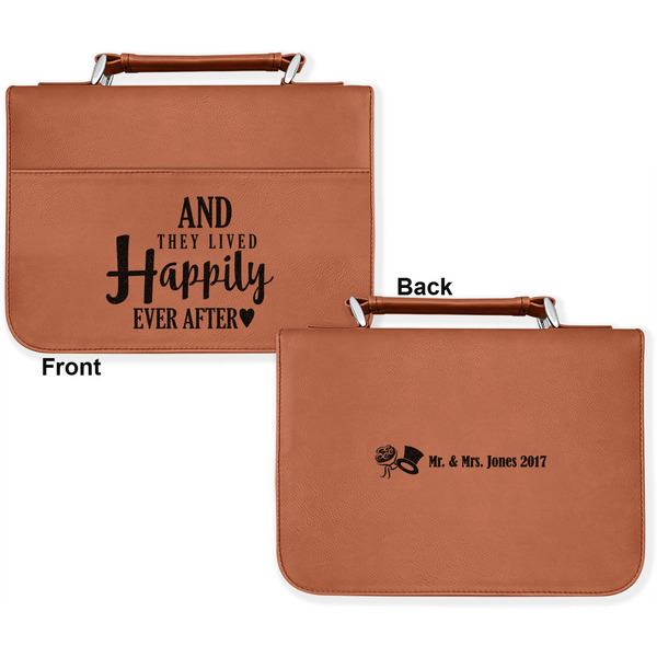 Wedding Quotes and Sayings Cognac Leatherette Bible Covers - Large Double Sided Apvl