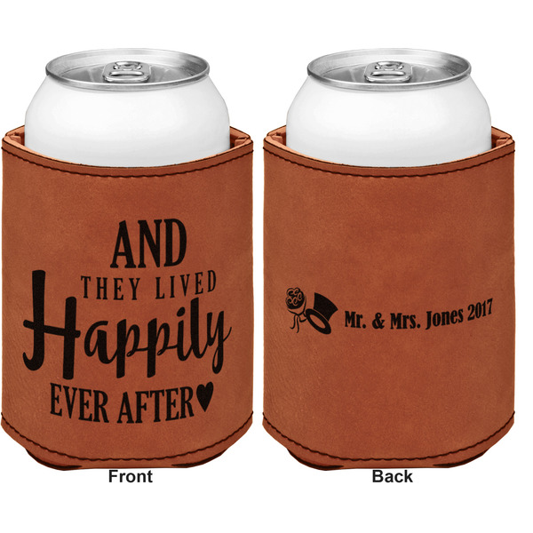 Wedding Quotes and Sayings Cognac Leatherette Can Sleeve - Double Sided Front and Back