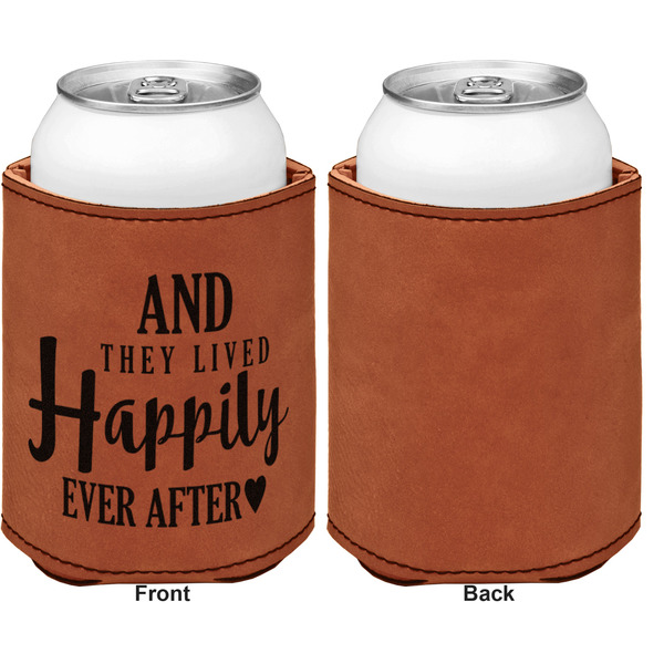 Wedding Quotes and Sayings Cognac Leatherette Can Sleeve - Single Sided Front and Back