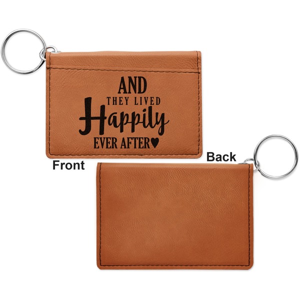 Wedding Quotes and Sayings Cognac Leatherette Keychain ID Holders - Front Apvl