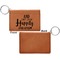 Wedding Quotes and Sayings Cognac Leatherette Keychain ID Holders - Front Apvl