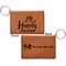 Wedding Quotes and Sayings Cognac Leatherette Keychain ID Holders - Front and Back Apvl