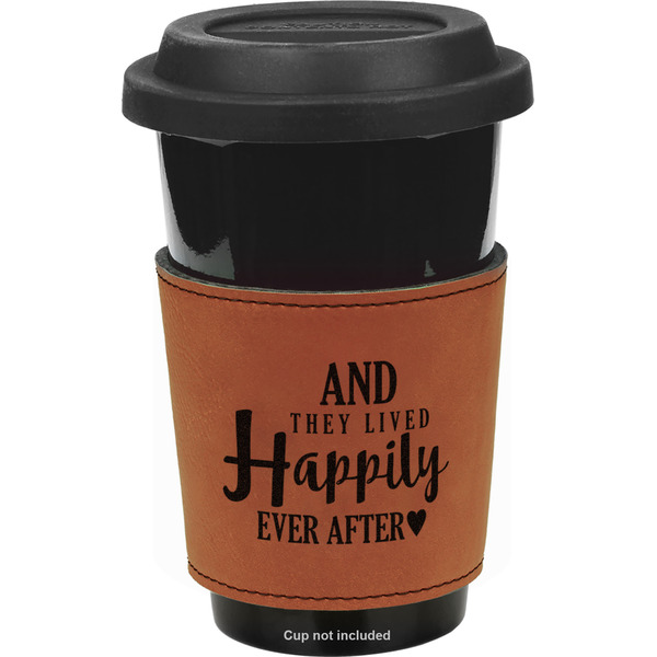 Custom Wedding Quotes and Sayings Leatherette Cup Sleeve - Single Sided