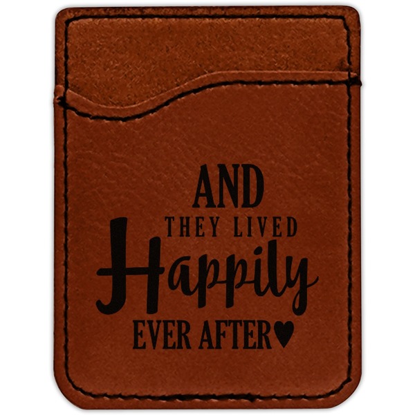 Wedding Quotes and Sayings Cognac Leatherette Phone Wallet close up