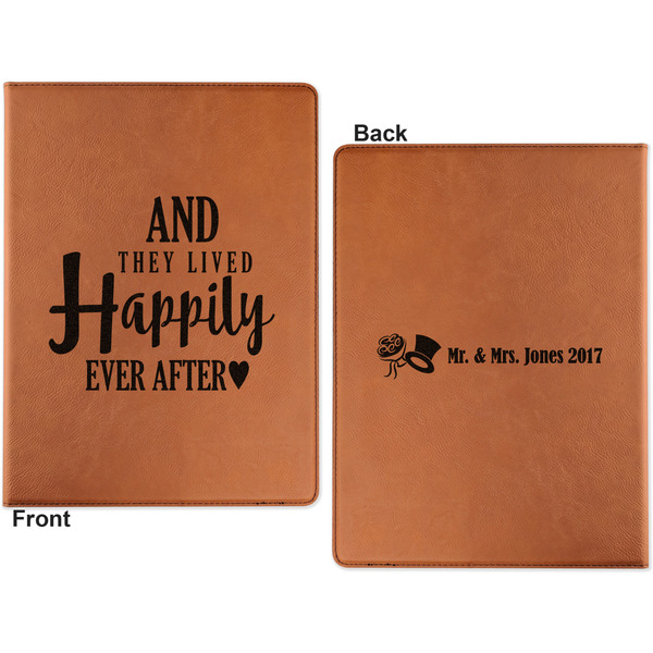 Wedding Quotes and Sayings Cognac Leatherette Portfolios with Notepad - Small - Double Sided- Apvl