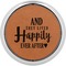 Wedding Quotes and Sayings Cognac Leatherette Round Coasters w/ Silver Edge - Single