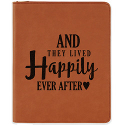 Wedding Quotes and Sayings Leatherette Zipper Portfolio with Notepad - Double Sided (Personalized)