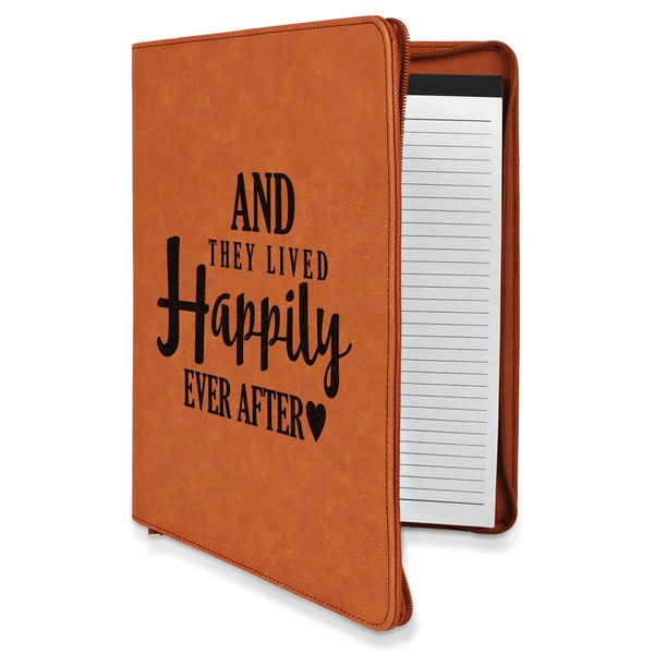 Custom Wedding Quotes and Sayings Leatherette Zipper Portfolio with Notepad