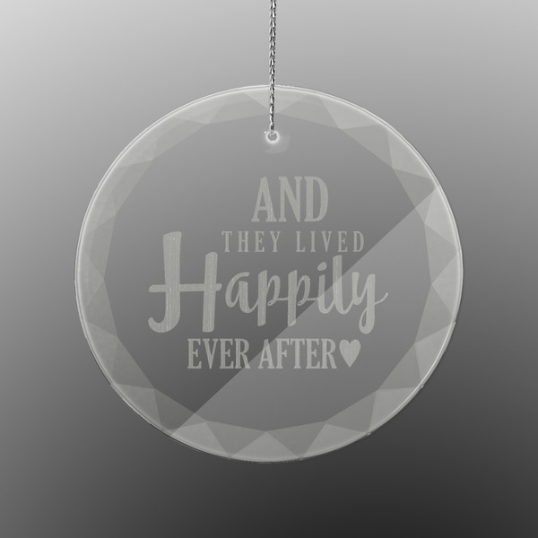 Custom Wedding Quotes and Sayings Engraved Glass Ornament - Round