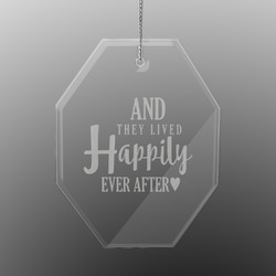 Wedding Quotes and Sayings Engraved Glass Ornament - Octagon