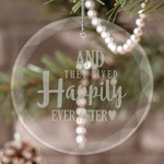 Wedding Quotes and Sayings Engraved Glass Ornament