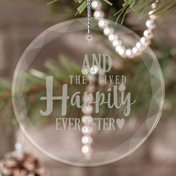 Wedding Quotes and Sayings Engraved Glass Ornament