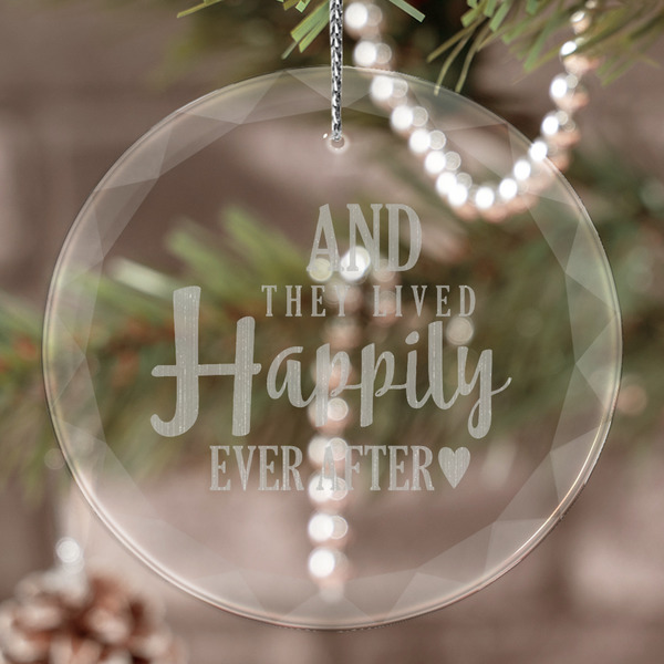 Custom Wedding Quotes and Sayings Engraved Glass Ornament