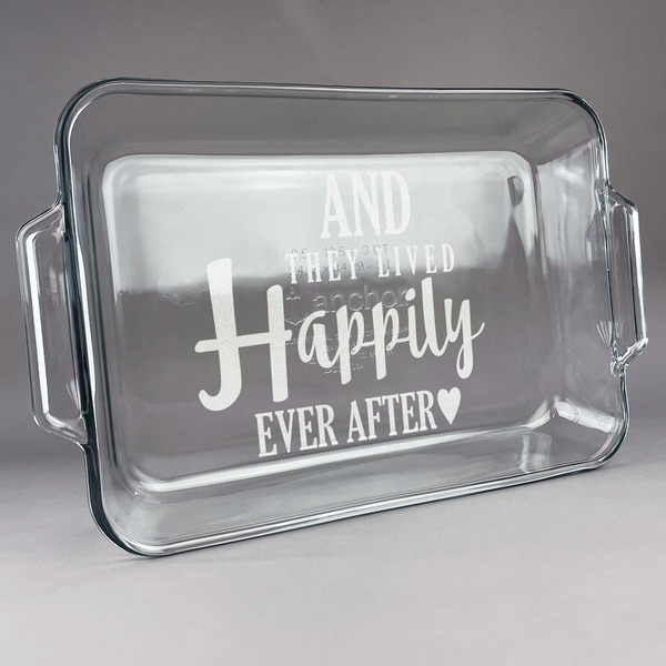 Custom Wedding Quotes and Sayings Glass Baking Dish with Truefit Lid - 13in x 9in