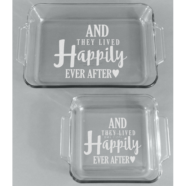 Wedding Quotes and Sayings Glass Baking Dish Set - FRONT