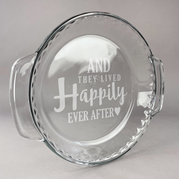Custom Wedding Quotes and Sayings Glass Pie Dish - 9.5in Round