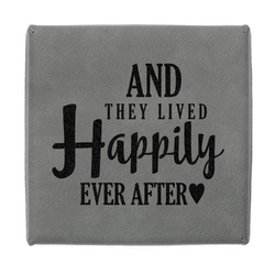 Wedding Quotes and Sayings Jewelry Gift Box - Engraved Leather Lid