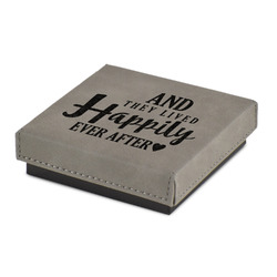 Wedding Quotes and Sayings Jewelry Gift Box - Engraved Leather Lid