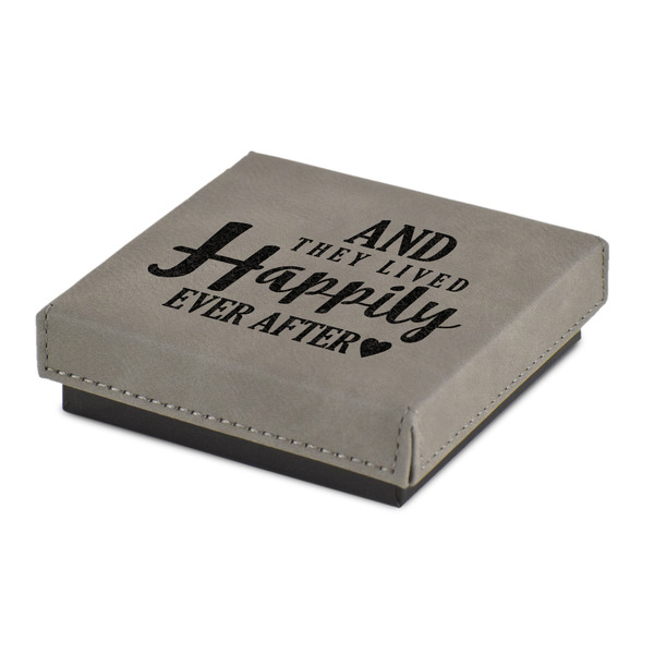 Custom Wedding Quotes and Sayings Jewelry Gift Box - Engraved Leather Lid