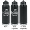 Wedding Quotes and Sayings Laser Engraved Water Bottles - 2 Styles - Front & Back View