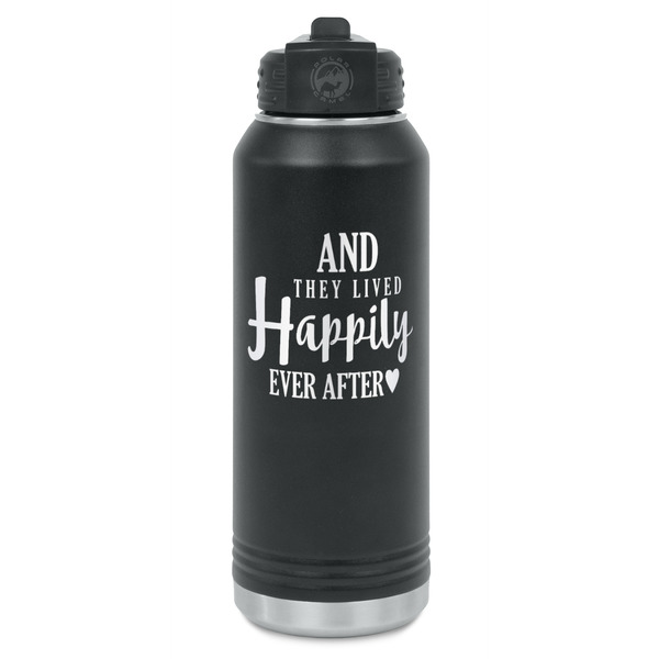 Custom Wedding Quotes and Sayings Water Bottle - Laser Engraved - Front