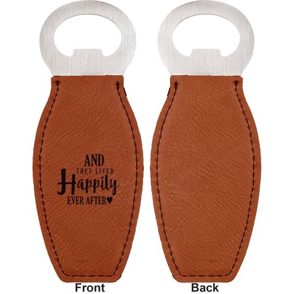 Wedding Quotes and Sayings Leather Bar Bottle Opener - Front and Back (single sided)