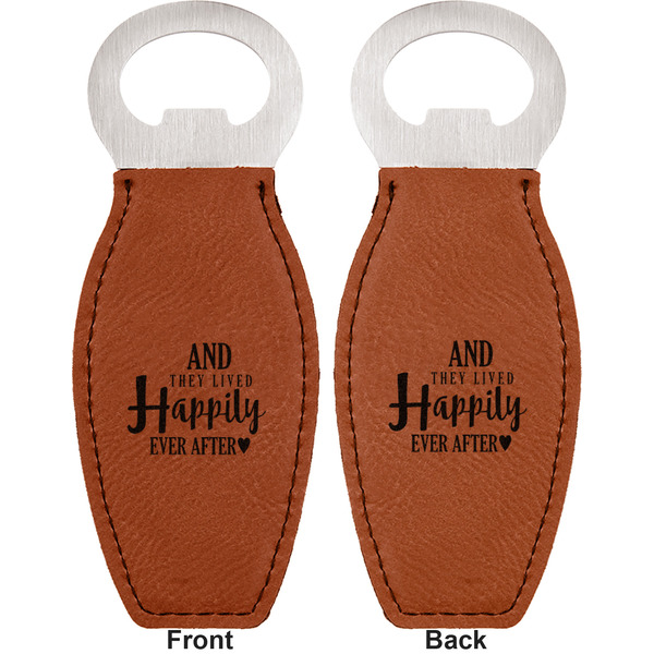 Wedding Quotes and Sayings Leather Bar Bottle Opener - Front and Back