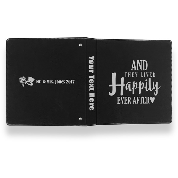 Wedding Quotes and Sayings Leather Binder - 1" - Black- Back Spine Front View
