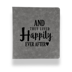 Wedding Quotes and Sayings Leather Binder - 1" - Grey