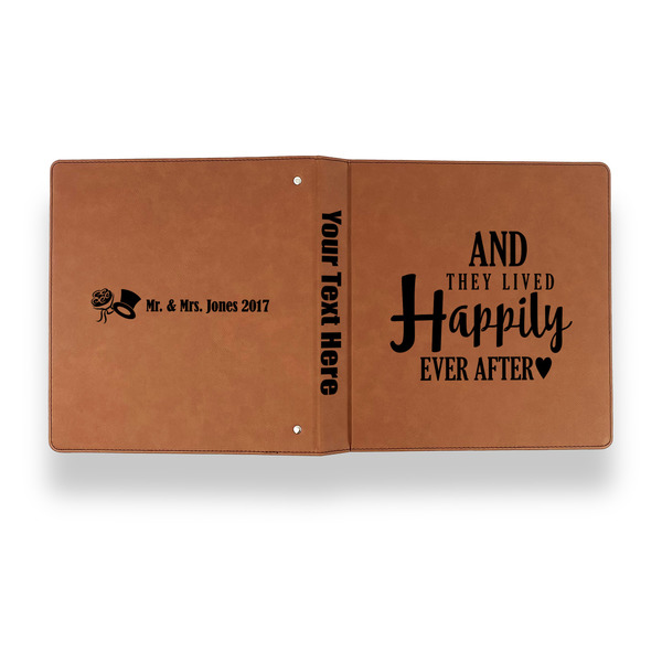 Wedding Quotes and Sayings Leather Binder - 1" - Rawhide - Back Spine Front View