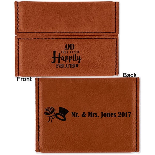 Wedding Quotes and Sayings Leather Business Card Holder - Front Back