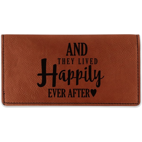 Custom Wedding Quotes and Sayings Leatherette Checkbook Holder - Single Sided