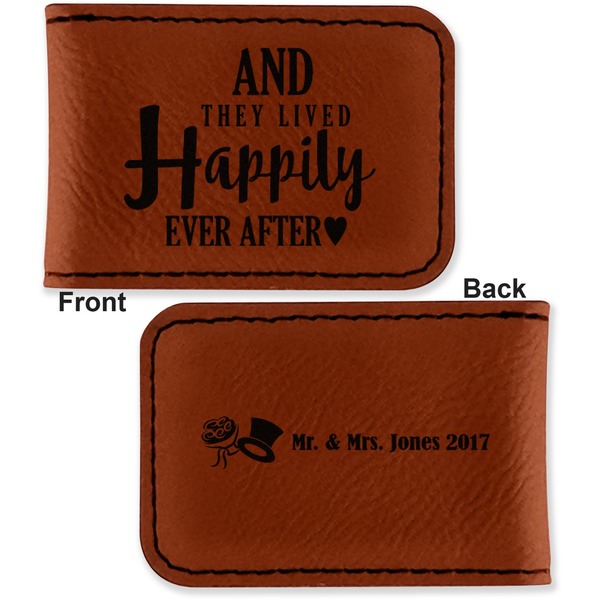 Wedding Quotes and Sayings Leatherette Magnetic Money Clip - Front and Back