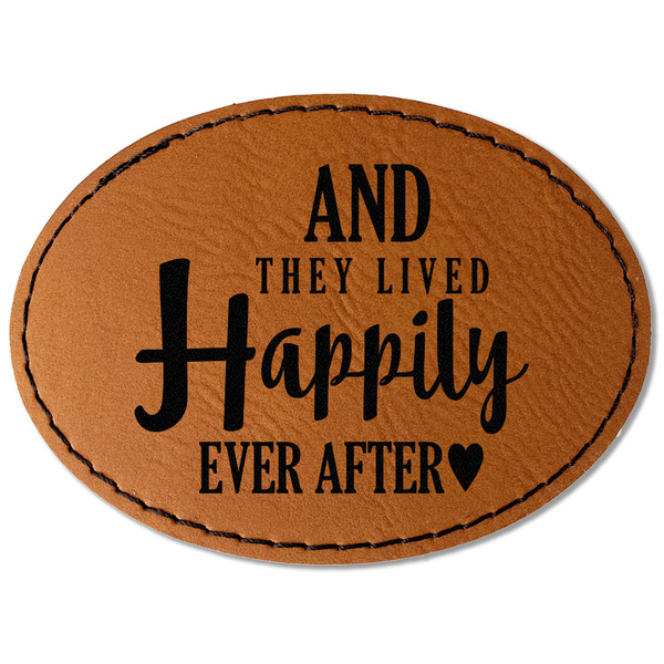 Custom Wedding Quotes and Sayings Faux Leather Iron On Patch - Oval