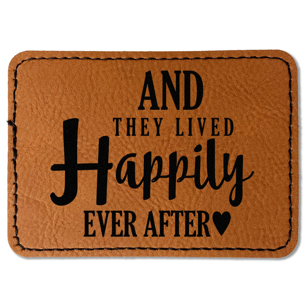 Custom Wedding Quotes and Sayings Faux Leather Iron On Patch - Rectangle