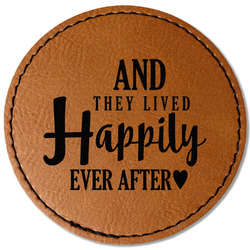 Wedding Quotes and Sayings Faux Leather Iron On Patch - Round