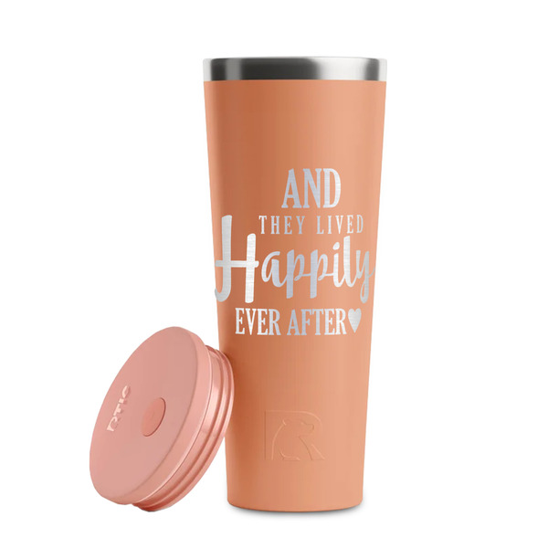 Wedding Quotes and Sayings Peach RTIC Everyday Tumbler - 28 oz. - Lid Off