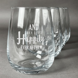 Wedding Quotes and Sayings Stemless Wine Glasses (Set of 4)