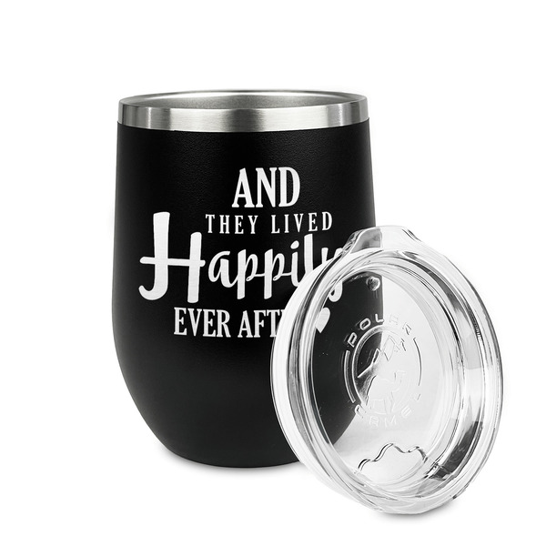 Wedding Quotes and Sayings Stainless Wine Tumblers - Black - Double Sided - Alt View