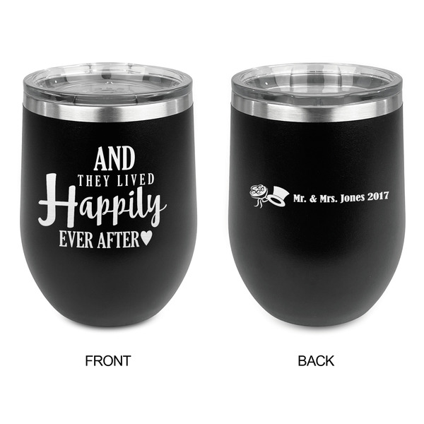 Wedding Quotes and Sayings Stainless Wine Tumblers - Black - Double Sided - Approval