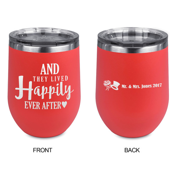Wedding Quotes and Sayings Stainless Wine Tumblers - Coral - Double Sided - Approval