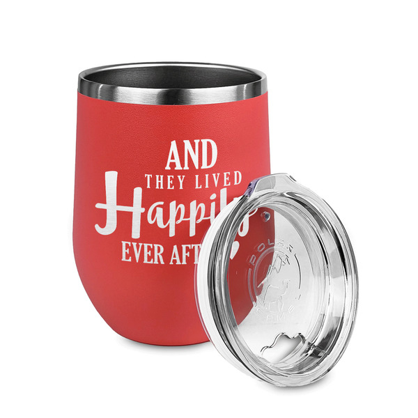 Wedding Quotes and Sayings Stainless Wine Tumblers - Coral - Single Sided - Alt View