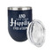 Wedding Quotes and Sayings Stainless Wine Tumblers - Navy - Single Sided - Alt View