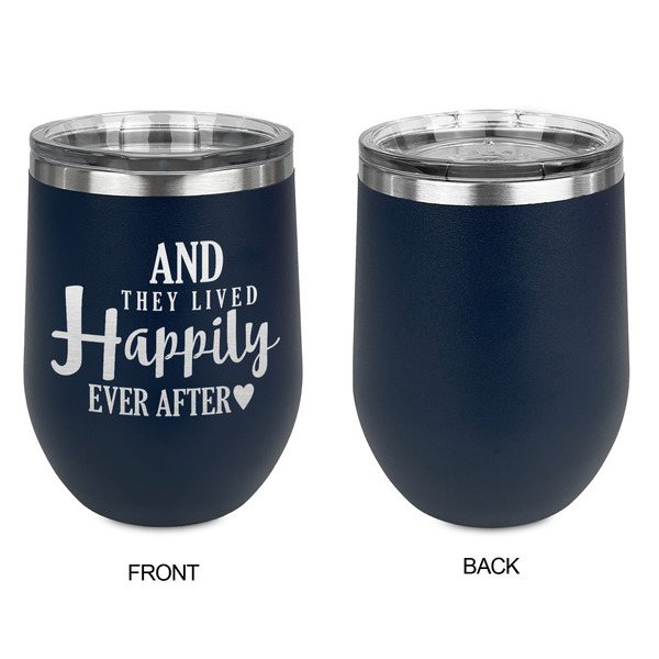 Wedding Quotes and Sayings Stainless Wine Tumblers - Navy - Single Sided - Approval